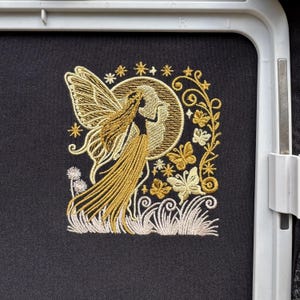 Moon Fairy Embroidery Design – Whimsical Silhouette Machine Embroidery ...