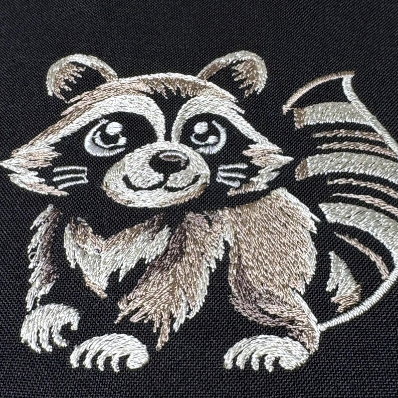 Playful Raccoon Embroidery Design – Cute Woodland Animal Stitching ...