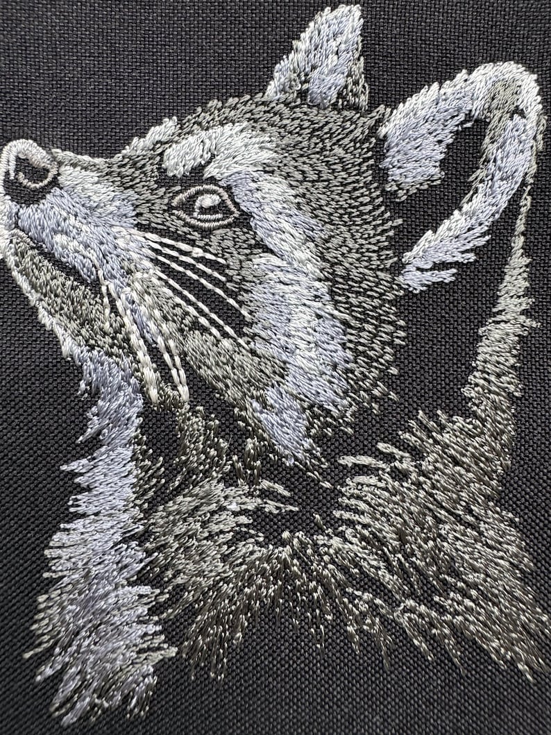 Dreamy Raccoon Embroidery Design - Adorable and Detailed Embroidery ...