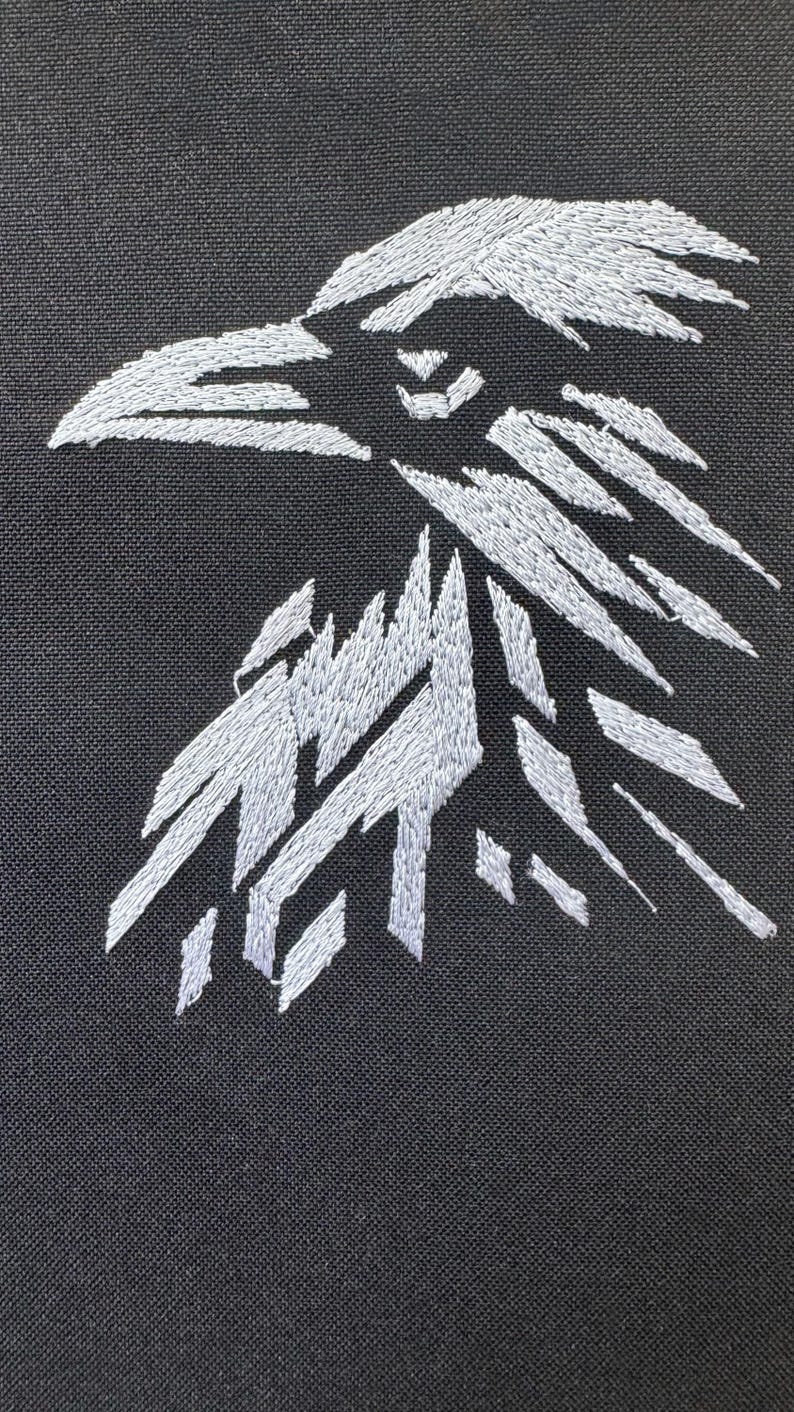 Geometric Ravens Pattern Geometric Raven Embroidery Design – Modern Abstract Bird Pattern for ...