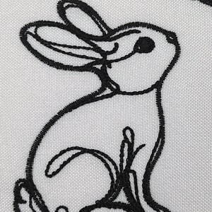 Bunny and Butterfly Line Art Machine Embroidery Design - Cute Rabbit ...