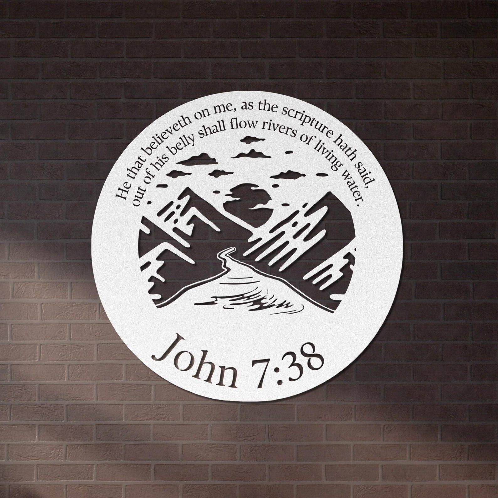 Living Water Metal Art - Christian Wall Decor - John 7:38 Sign ...