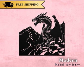 Dragon Metal Art - Personalized Upon Request - Unique Gift for Dorm, Mancave, Game Room