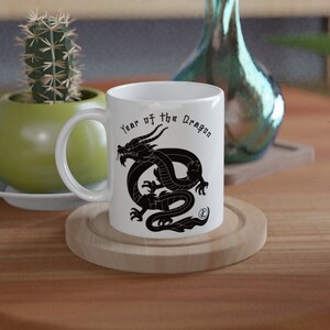 Year of the Dragon 11oz White Ceramics Mug, Lunar New Year, Chinese New Year, Gifts, Unisex