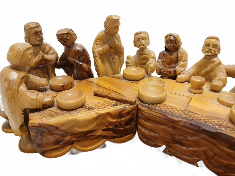 Rustic Last Supper Olive Wood Carved Last Supper Religious Art - Etsy