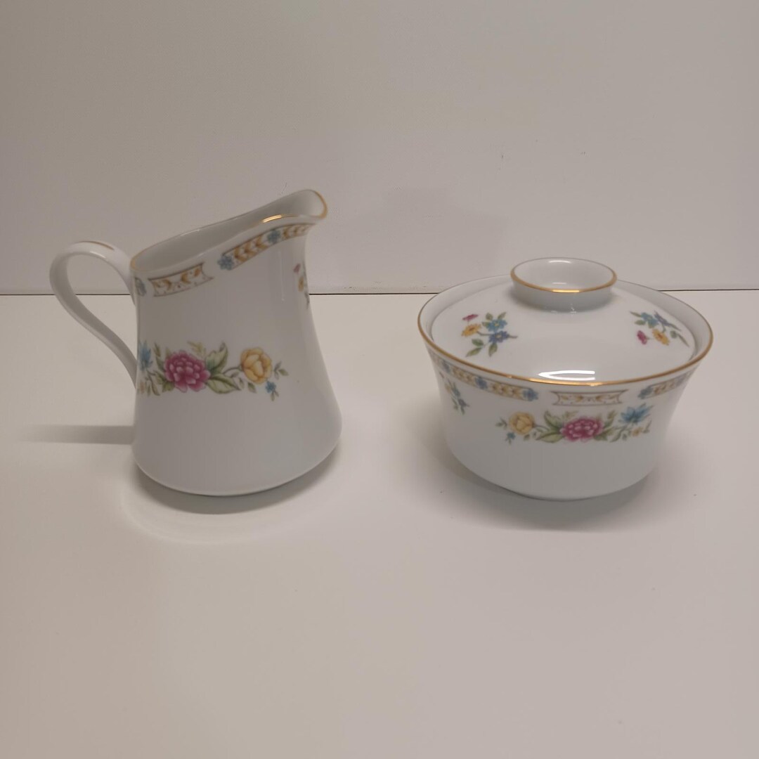 Tc Liling Liling Fine China Creamer and Sugar Bowl Set With Floral Design - Etsy