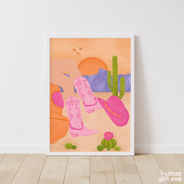 Cowgirl Print | Cowboy Boots Wall Art | Cowgirl Gift | Western Decor | Cowgirl Boots | Country Music | Living Room Print | Cowgirl Poster