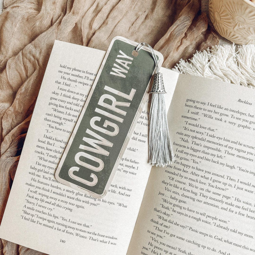 Cowgirl Way Bookmark Western Road Sign Style Tassel Bookmark Gift for ...