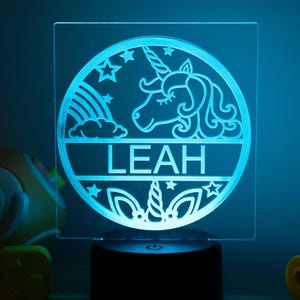 Personalized Custom Unicorn Princess LED Night Light