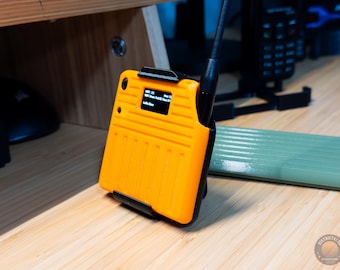 Meshtastic Portable Node with 3,000mah battery, desk stand, molle clip and pocket clip