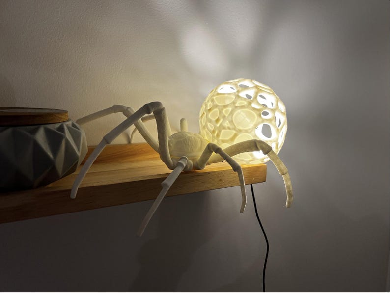 Lámpara de araña brillante, lámpara de araña 3D, decoración de escritorio, decoración de oficina, lámpara personalizada, lámpara de caracol, lámpara estilo cottagecore