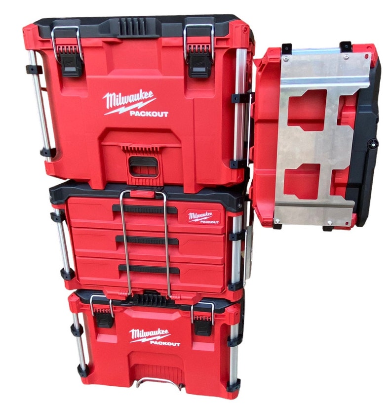 Alpha Engineered Rails Filetés De Rechange De 81,5 Mm, Compatibles Avec La Boîte à Outils Milwaukee Packout 48-22-8424 – Rails En Aluminium Robustes – Convient Aux Accessoires D'emballage – Noir