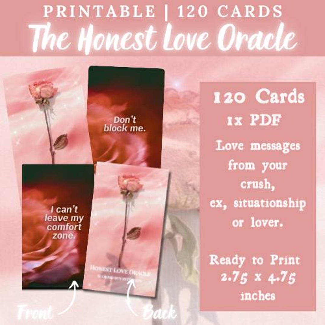 Printable Love Oracle Deck: Printable Twin Flame Love Message Cards ...