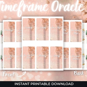 Printable Oracle Deck, Time Frame Oracle Deck, Print t home Oracle Deck, 96 Cards, Digital Download