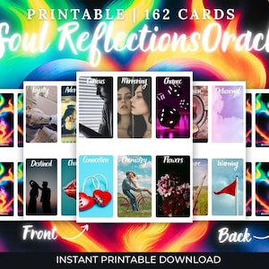Printable Oracle Deck - The Soul Reflections Oracle Deck -  Digital Download - 162 Cards, Print at Home