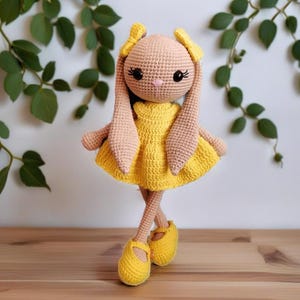 Easter bunny, Doll, Little bunny toy, Handmade toys for babies and kids, Gift for kids, Knit doll, Crochet Rabbit toy, 1st birthday gift