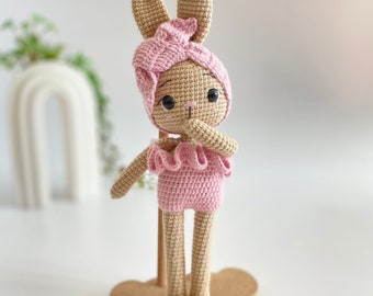 Handmade toys for babies and kids, Gift for kids, Crochet Rabbit toy, Birthday Easter gift, Unique Handmade gift, Cute hand knitted bunny