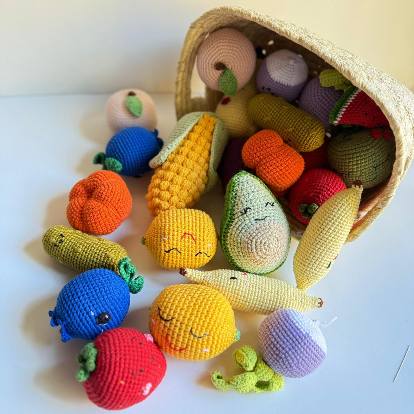 Baby Rattle, Crochet Fruits & Veggies Rattle Toys for Baby, Crochet ...