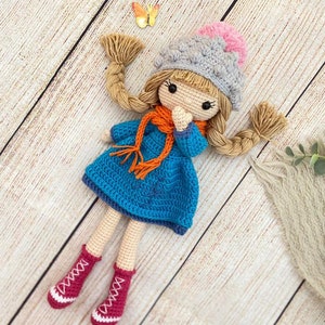 Birthday gift, Handmade crochet doll for kids, Doll with accessories, toys for girl, Gift for granddaughter, niece gift, Hand Knitted doll