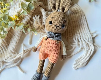 Handmade toys for babies and kids, Gift for kids, Crochet Rabbit toy, Birthday Easter gift, Unique Handmade gift, Cute hand knitted bunny