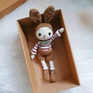 Little Easter bunny, Handmade toys for babies and kids, Gift for kids, Knit doll, Crochet Rabbit toy, 1st birthday gift, Baby shower gift