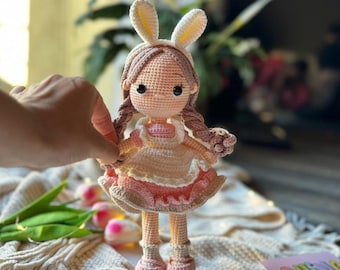 Handmade Crochet Doll, gift for kids, Gift for her, Amigurumi Knit toy, Birthday gift for kids, Gift for daughter, Amigurumi, doll for sale