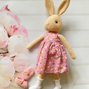 Handmade bunny crochet toy , Rabbit toy, Toys for kids, 1st birthday gift, Knit toy for girl, knit toy, Nursery Decor, Baby shower present