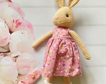 Handmade bunny crochet toy , Rabbit toy, Toys for kids, 1st birthday gift, Knit toy for girl, knit toy, Nursery Decor, Baby shower present