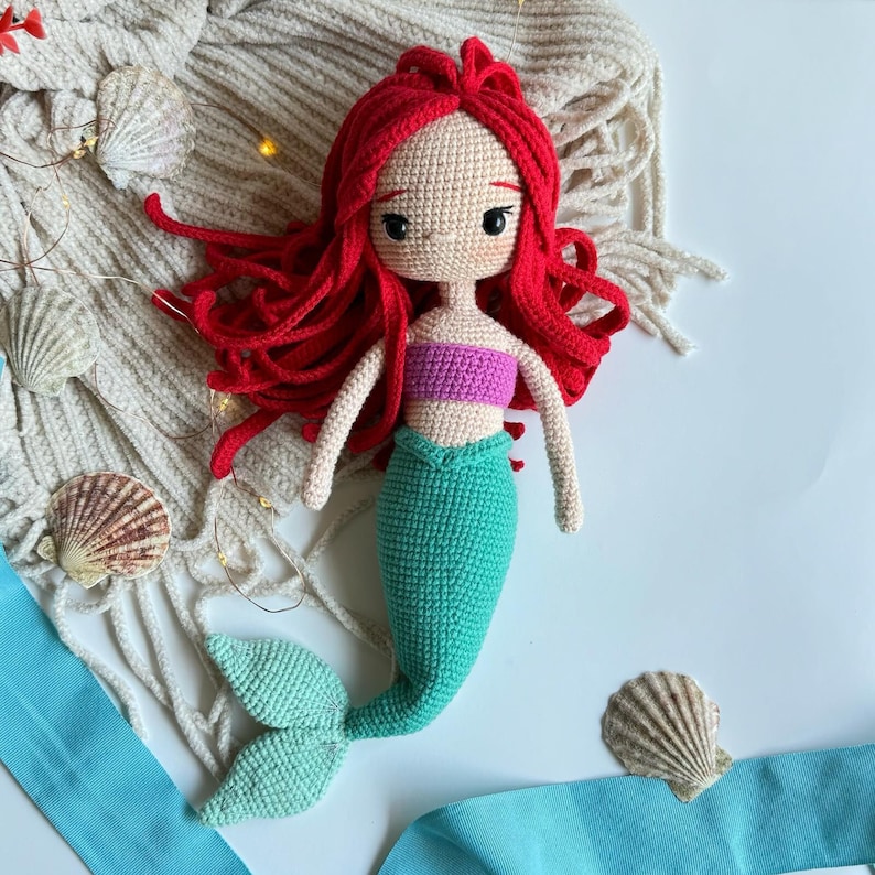 handmade crochet little mermaid doll