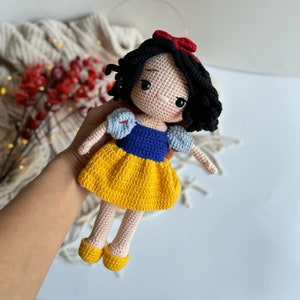 Snow White doll, Princess doll, Handmade Crochet Doll, gift for kids, Birthday gift for kids, Easter Gift, Gift for daughter grand daughter