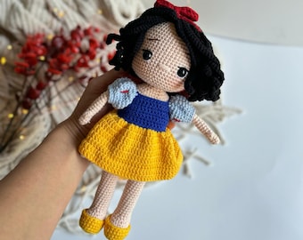 Snow White doll, Princess doll, Handmade Crochet Doll, gift for kids, Birthday gift for kids, Easter Gift, Gift for daughter grand daughter