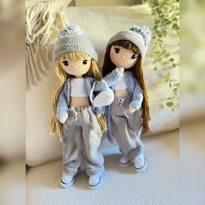 Handmade Crochet Doll, Poseable doll, gift for kids, Gift for her, Knit toy, Birthday gift , Doll with accessories,  for daughter, Sale