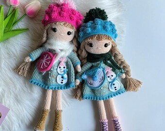 Muñeca de ganchillo hecha a mano, regalo para niños, regalo para ella, juguete de punto, regalo de cumpleaños para niños, muñeca con accesorios, regalo para hija, Amigurumi