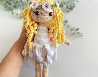 Adorable handmade crochet angel doll, Toys for kids, gift for her, Knit toy, 1st Birthday gift, Daughter gift, Fairy, Granddaughter birthday