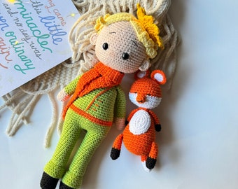 Adorable Handmade Little Prince Toy, One-of-a-kind Little Prince Plush Toy, Handmade toys for babies and kids, Crochet doll, Christmas gift
