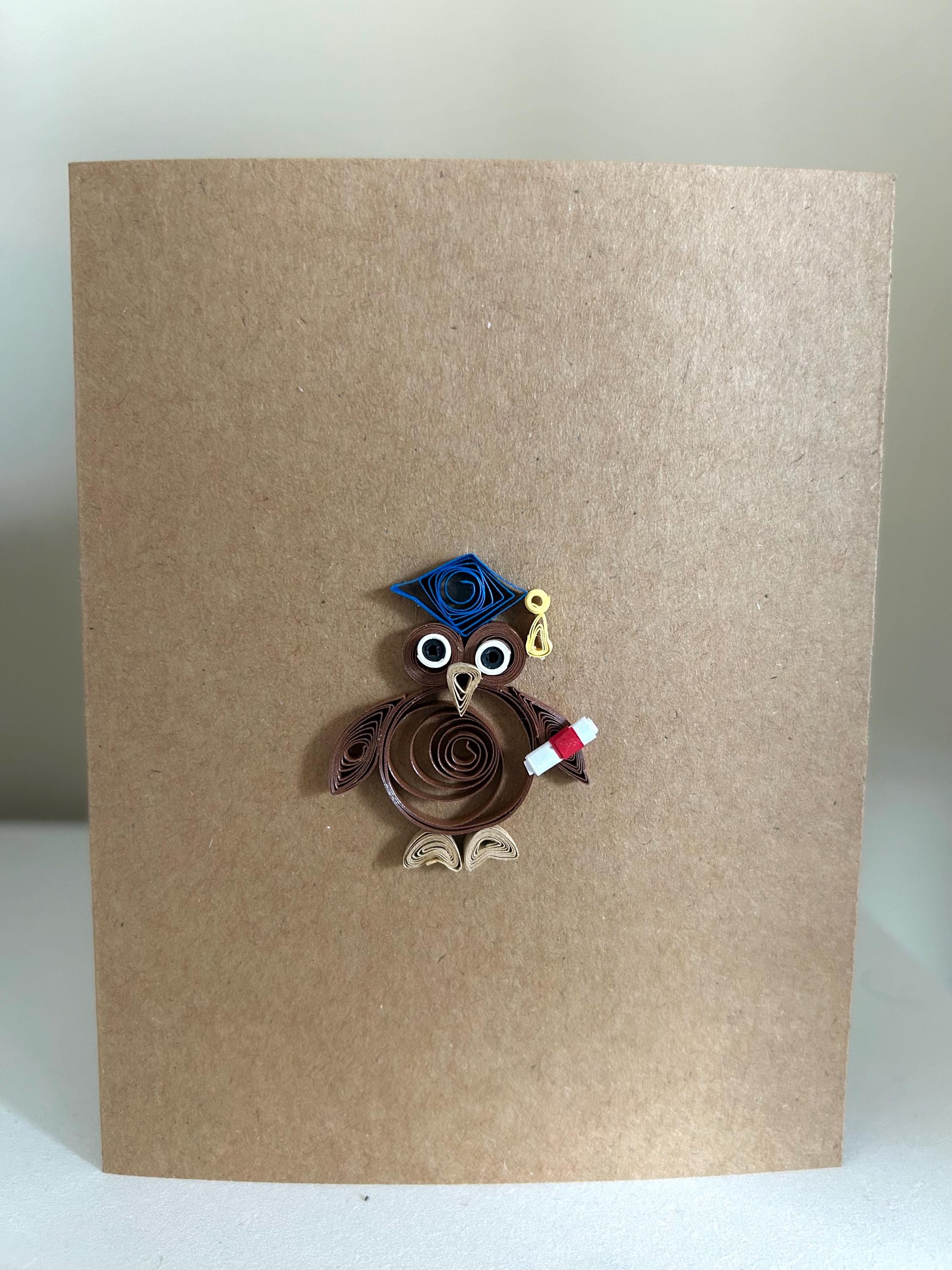 Handmade Quilled Graduation Owl Card – Congratulations Greeting for ...
