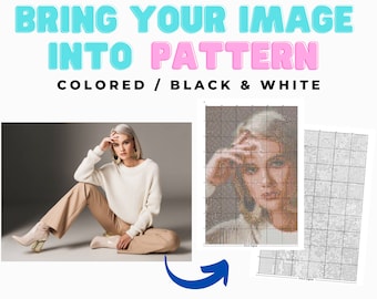 Personalized Photo Cross Stitch Pattern, Custom Portrait Chart (PDF Download)