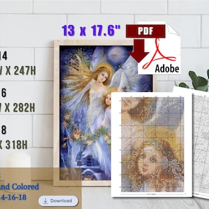 Angels Cross Stitch Pattern: Elegant Religious Embroidery (PDF Download)