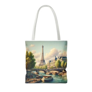 Paris Tragetasche beidseitig bedruckt, Eiffelturm Tragetasche, Paris Eiffelturm Tragetasche