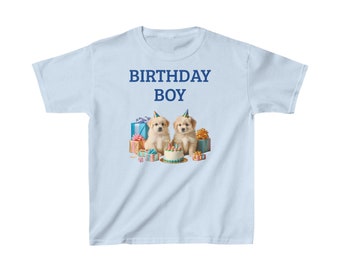 T-shirt d'anniversaire pour enfant avec des chiens mignons, coton américain, cadeau d'anniversaire pour enfant, t-shirt d'anniversaire pour enfant, chemise d'anniversaire pour enfant, cadeau d'anniversaire pour garçon