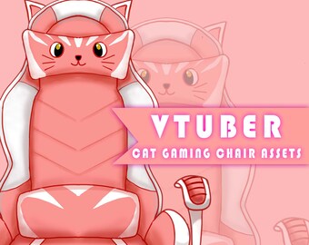 Chaise gamer Vtuber Cat (format PNG) (produit numérique)
