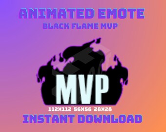 Animated Black Flame MVP Emote for Streaming (Digital Download)