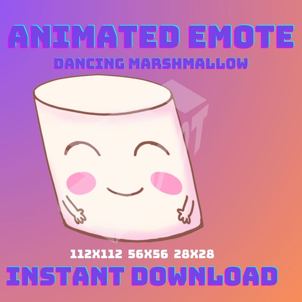 Animated emote, cute animated emote, kawaii emote, gif, gif emote, animated, marshmallow emote, twitch animated emote, twitch emote