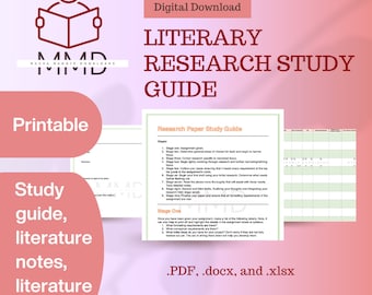 Literary Research Paper Study Guide (Digital Download)