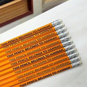 Custom Pencils, Personalized pencils, Back to school, Yellow Pencils, School Pencils, Teacher Gifts, School Supplies, Stocking Stuffers