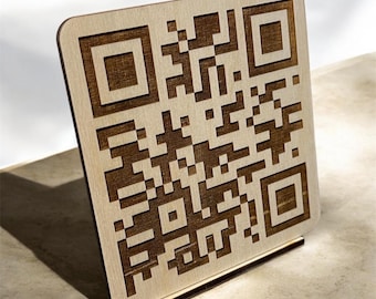 Wooden Engraved QR Code, Social Media Displays, Social Links, Pop Up Show, QR Code, Personalized Signs, Event Decor, Wood Signs, QR Stand