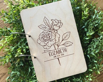 Custom Card Keeper, Greeting Card Holder, Personalized Greeting Card Organizer, Birth Flower, Birthday Gifts, Birth Flower Gift, Card Keeper