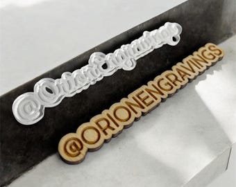 Physical watermark, Business Photo Prop, Business signs, Acrylic Water Mark, Wood Water Mark, social media name plate, Laser Cut Name