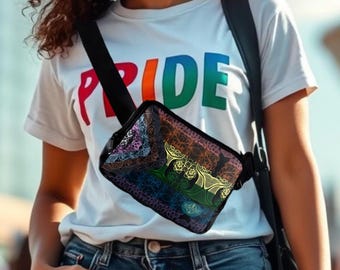 Pride Belt Bag: Dark Design. Stylish Fanny Pack. Adjustable Crossbody Bag for Her, Him, or They - Perfect for Travel and Everyday Use