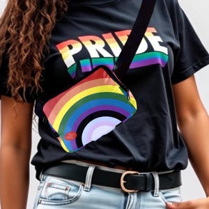 Pride Belt Bag: Rainbow Design. Stylish Fanny Pack. Adjustable Crossbody Bag for Her, Him, or They - Perfect for Travel and Everyday Use